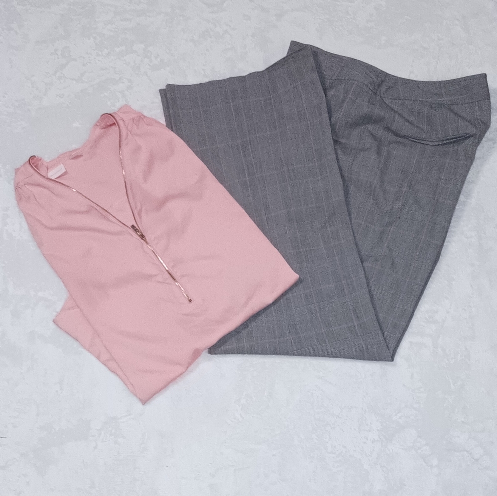 Pink pinstripe pants